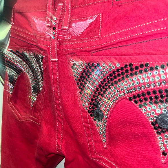 Robins Jeans white and black bedazzled - Picture 5 of 10